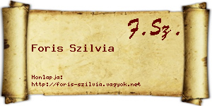 Foris Szilvia névjegykártya
